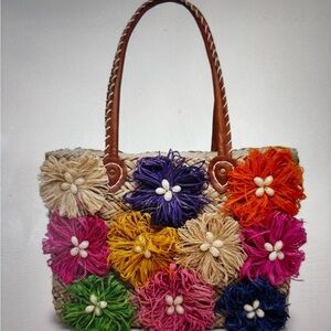 Urban Expressions Queenie Floral Straw Tote